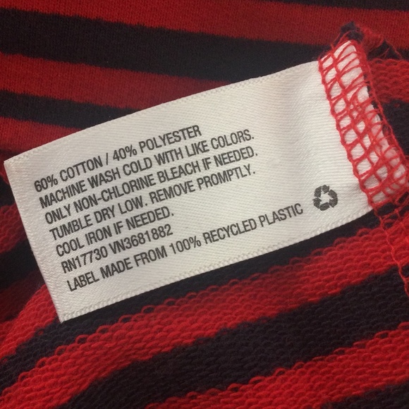 MERONA Red And Navy Striped Sheath Dress With 3/4 Sleeves - Picture 5 of 13